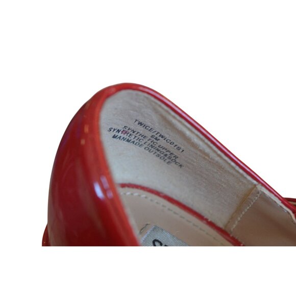 Steve Madden Twice Patent Block Heel Mary Jane Platform Pumps Womens Size 6 Prep - Picture 10 of 11